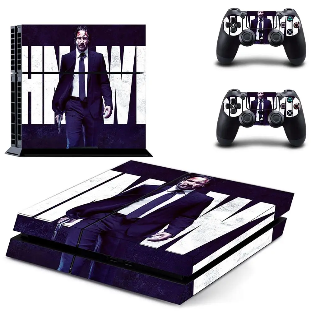 Пленка John Wick наклейка для PS4 виниловая наклейка, стикер для Playstation 4 для консоли Dualshock 4 и 2 контроллера наклейка для PS4 наклейка