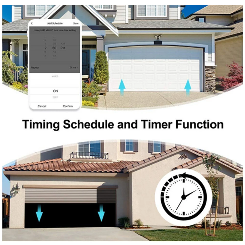 CUSAM WiFi Smart Garage Door Opener Tuya App Remote Control Module Switch Works with Alexa Google Assistant Siri Shortcut