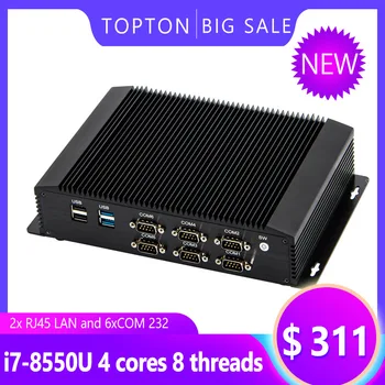 

TOPTON Industrial Fanless PC Intel Core i7 8550U I5 8250U 2*DDR4 Slot Max 32GB RAM Induatrial Computer GPIO LPT 6*COM HDMI VGA