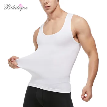 

Nylon slimming Cincher Men's Shaper Vest Tanks Trainer Musle Seamless Men Shaper Tops shapewear