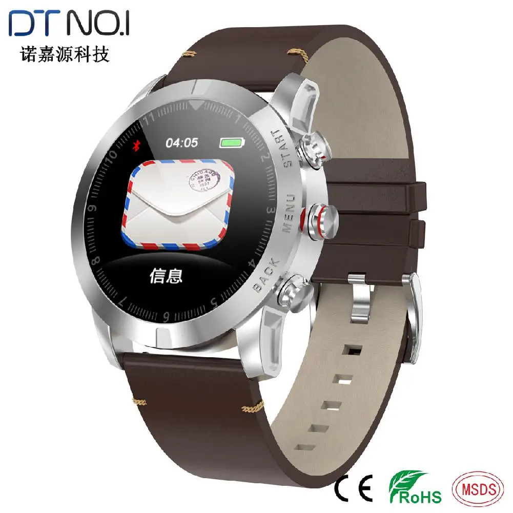 Silver leather band Сенсорный экран S10 Смарт-часы водонепроницаемые Bluetooth спортивные часы браслет пульсометр Монитор артериального давления фитнес-трекер - Цвет: Silver leather band