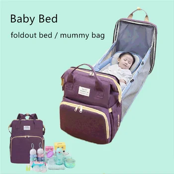

Baby Bed Mummy Bag Diaper Bag Changing Table Knapsack Folding Bed Outdoor Travel Portable Multi-functional Nappy Backpack