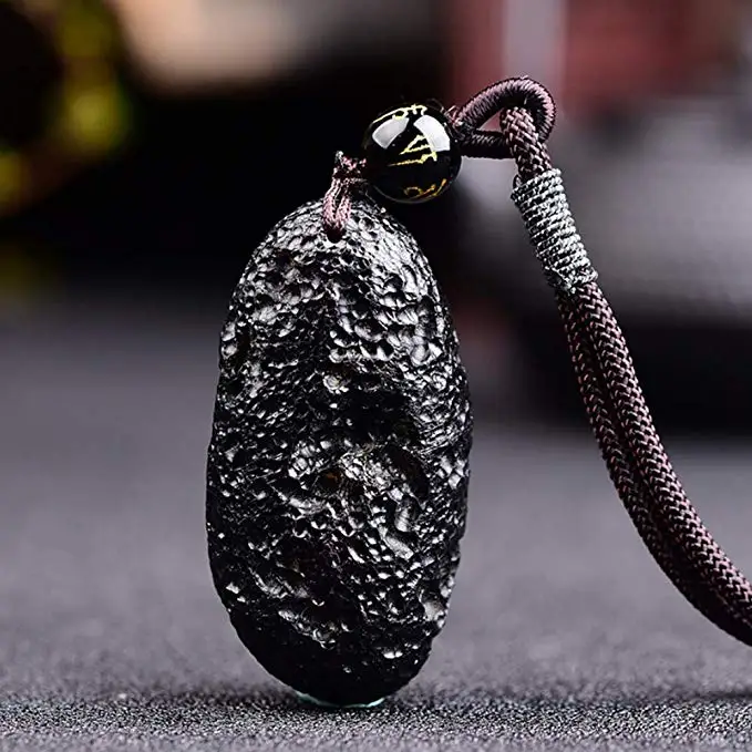 

EASTCODE Charming 100% Natural Thai Meteorite Czechoslovakia Czech Crystal Stone Pendant Energy Necklace