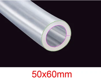 

50x60mm 50mm id 60mm od Transparent silica gel hose food grade avirulent clear silicone tube FDA tasteless silicon tubing