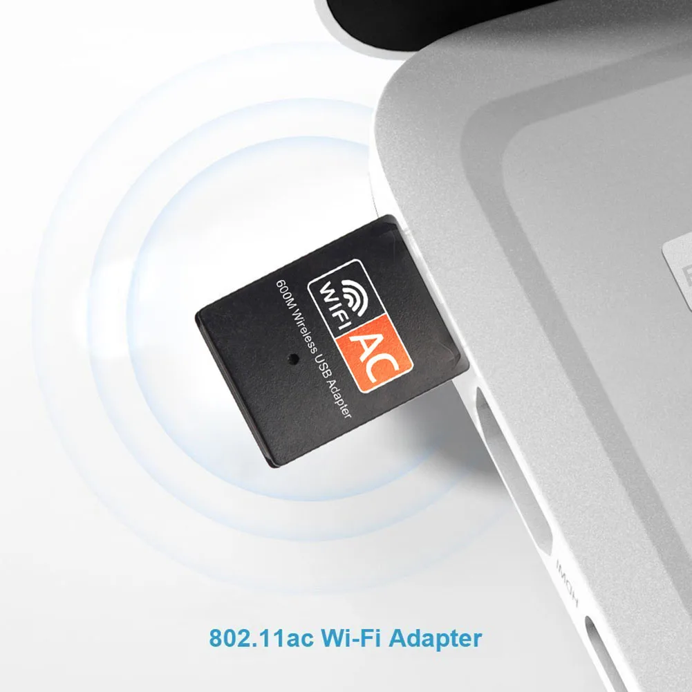 Wireless Network Card Dual Band 2.4G/5.8G Portable Mini Wifi Adapter 600Mbps Dongle Desktop