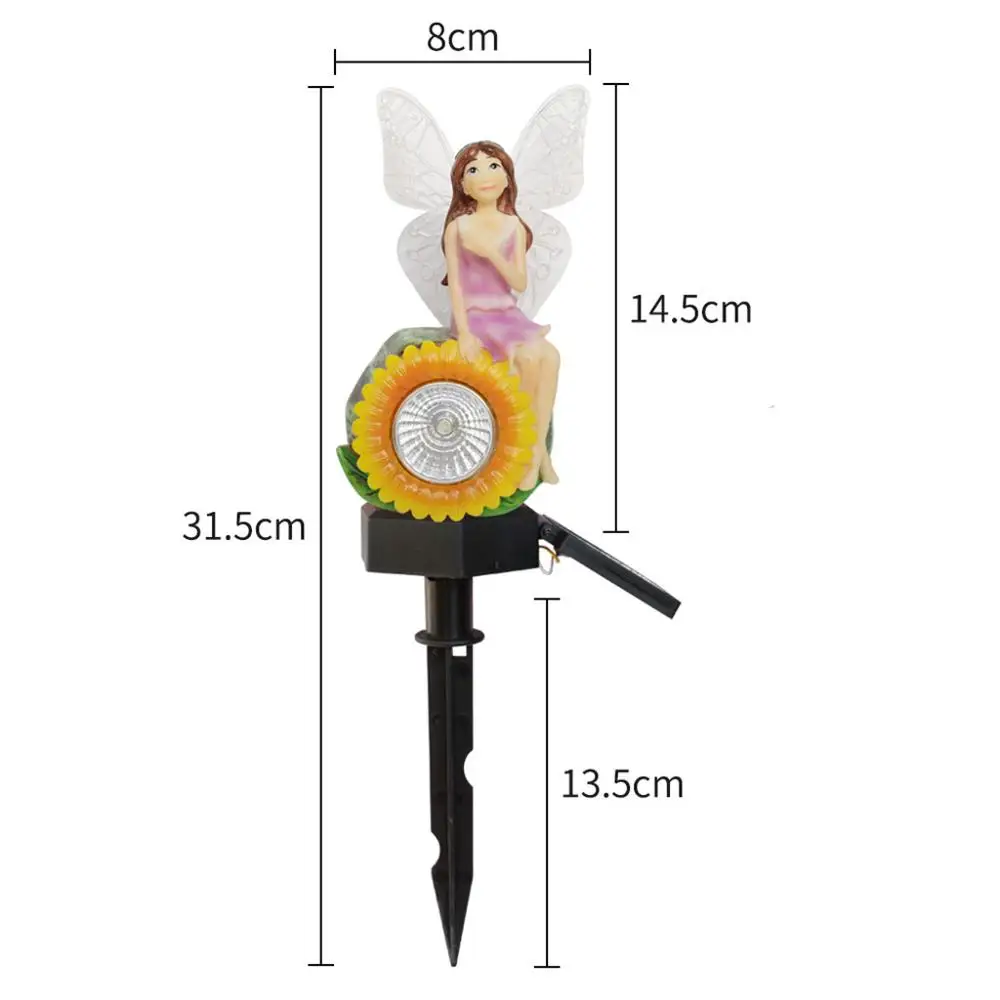 

Solar Lamp Cartoon Butterfly Flower LED Fairy Light Outdoor Waterproof Change Lighting Lawn Lamp Christmas Decor For Garden Yard