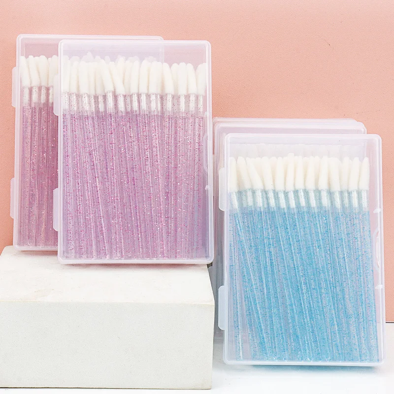 

50 Pcs Disposable Crystal Lip Brush Eyelash Extension Mascara Applicator Lipstick Wands Set Cosmetic Women Makeup Brushes Tools