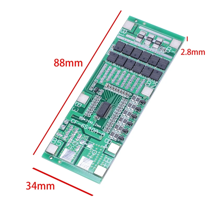 24V 6S 40A 18650 Li-Ion Lithium Battery Poretect Board Solar Lighting Bms Pcb With Balance For Ebike Scooter