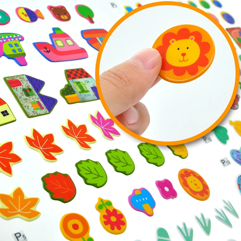 Magic Bubble Sticker Book IQ Iq Eq eq cq Creative 2-3-4-5-Year-Old Children Can Be Repeated 3D Sticker Book