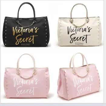 

2020 Rivet Style New Hot Sale Korean Fashion Casual Canvas Alphabet Large Capacity High Quality Travel Bags For Women's Handbags