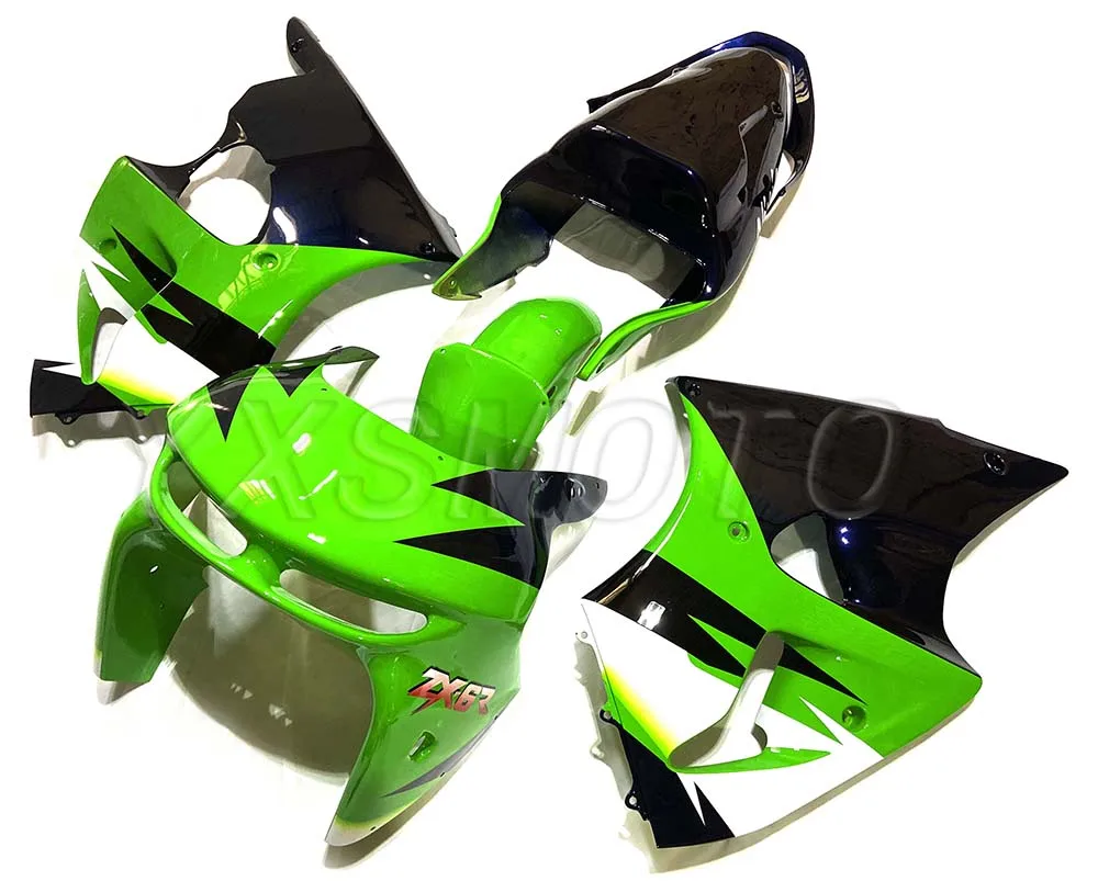 Абсолютно ручной инжектор обтекатель комплект для Kawasaki ZX-6R 1998 1999 зелено-черный кузов Обтекатели Ninja 636 ZX 6R 98 99 - Цвет: Зеленый
