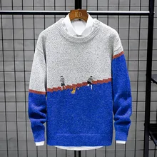Красивый мужской Рождественский свитер с принтом новые зимние толстые теплые мужские пуловеры высшего качества мужской Рождественский трикотаж