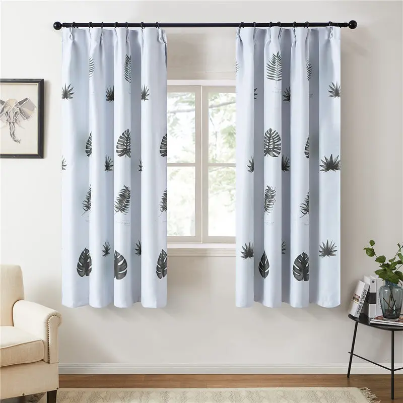 Topfinel Tropical Leaves Blackout Curtains For Living Room Bedroom Kitchen Kid Room Printed Polyester Window Treatment Drapes De