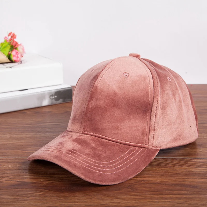 Модные женские и мужские золотые бархатные шляпы осень зима твердые Козырьки Шляпы солнцезащитные шляпы повседневные взрослые хип-хоп шапки - Цвет: Розовый
