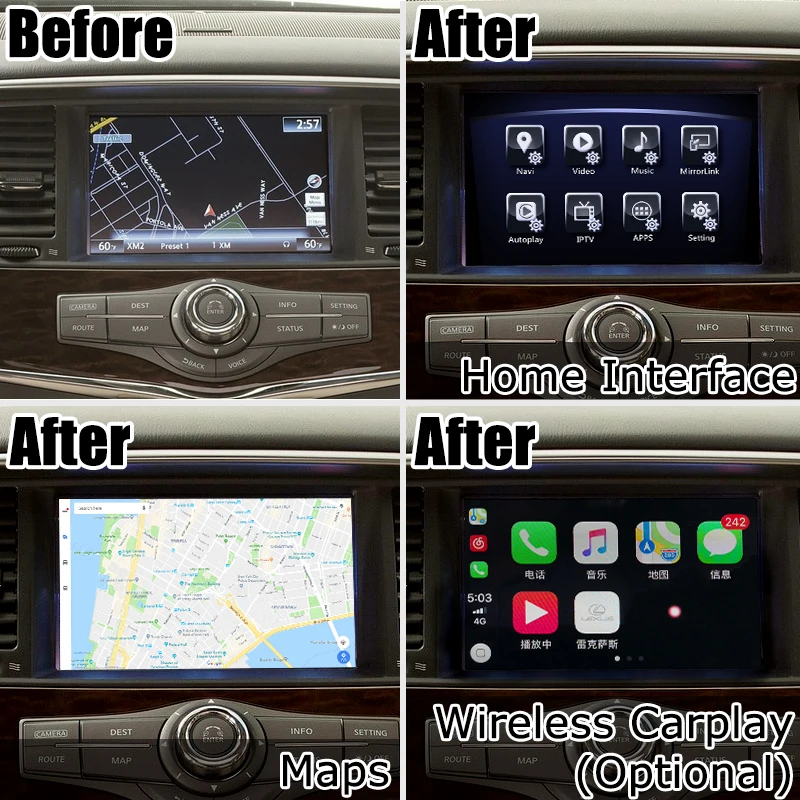 Lsailt Android/Carplay интерфейсная коробка для Nissan Patrol Armada Y62 2012- видео интерфейс Pathfinder Elgrand 370z Lsailt
