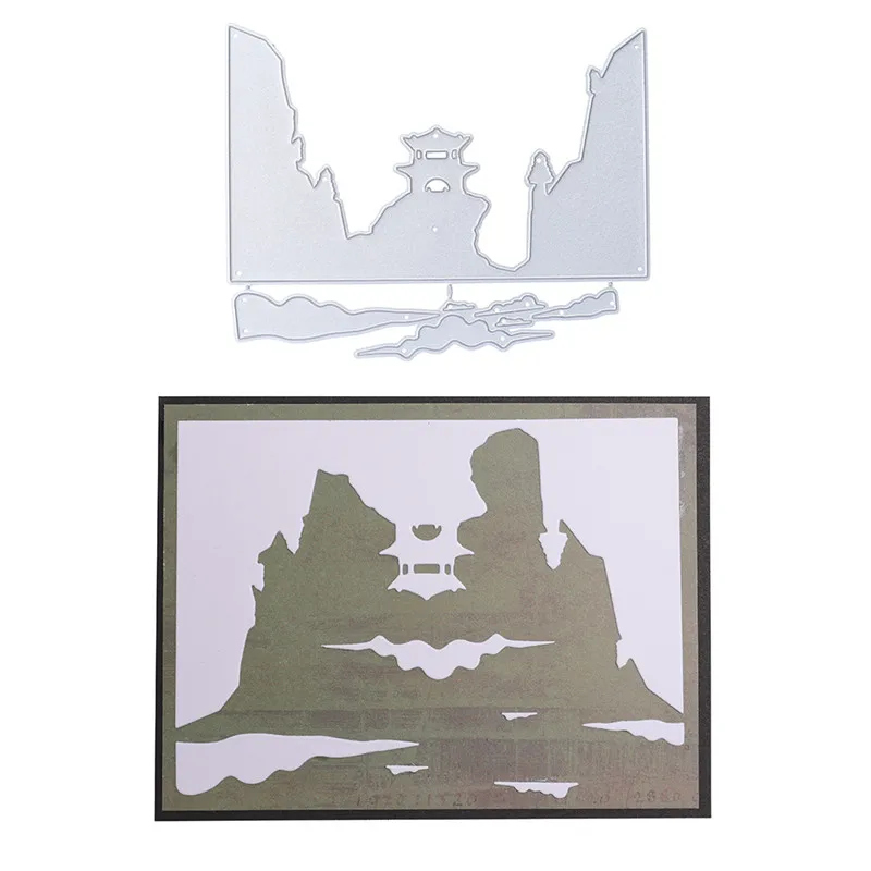 YaMinSanNiO Mountain Tower Metal Cutting Dies for Scrapbooking Card Making Decorative Embossing Craft New 2020 Landscape Die Cut | Дом и сад