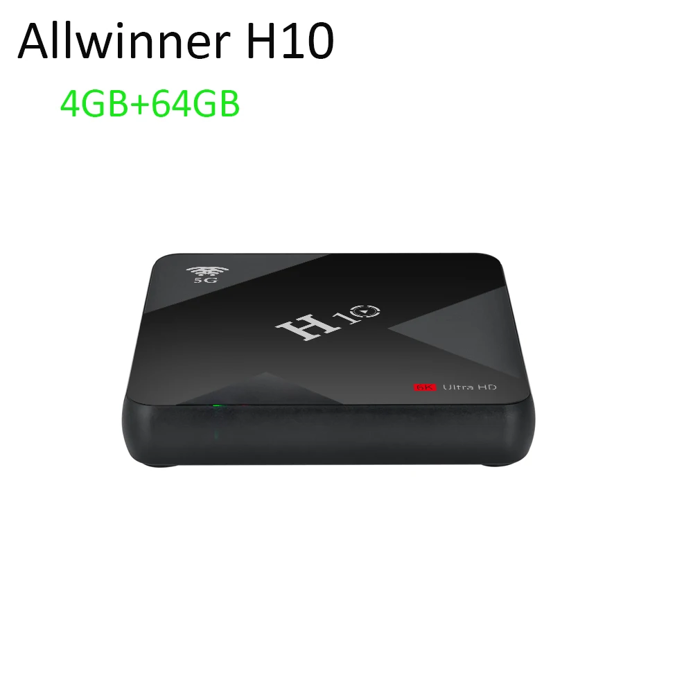 Allwinner H6 Android 9,0 ТВ приставка H10 S905W 4 Гб ОЗУ 32 ГБ/64 Гб ПЗУ четырехъядерный 6K Смарт ТВ приставка двойной Wifi 2,4G/5G USB3.0 телеприставка - Цвет: 4g 64g tv box