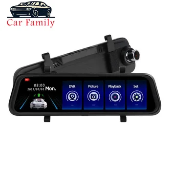 

Car Family Dash Camera 10 Inch FHD IPS Touch Screen Rearview Mirror Dual Lens Video Recorder With Night Vision G-Sensor Car DVR