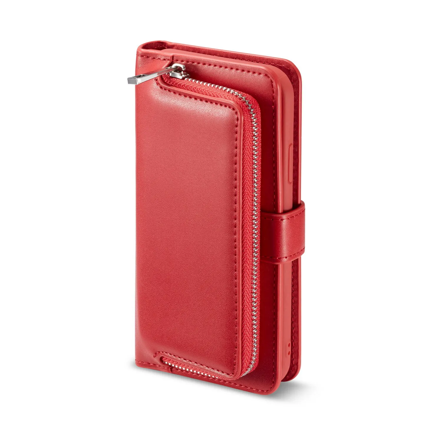 Red Роскошный чехол-бумажник чехол для iPhone XR 11 Кожаный чехол Чехол с откидной крышкой для телефона с держатель для карт и карманом на молнии для iPhone 6 7 8 плюс XS Max - Цвет: Red