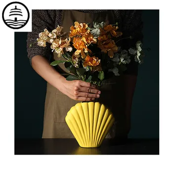 

Bao Guang Ta Nordic Art Shell Vase Creative CeramicDecoration Modern Minimalist Home Decoration vase for Wedding Decor R5552