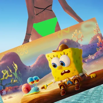 

Beach Towel Cartoon SpongeBob Swimming Towels Bathroom Bath Towel Swim Customized Towels Travel Beach Towel Quick Dry Under 10