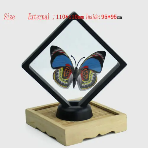 Black 110x 110mm Clear Jewelry Suspended Coins Floating Display Case Stand Holder Box Pretty Shelves Holder for Specimen Display - Цвет: Black 110x 110mm