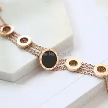 Браслет из нержавеющей стали розового золота, браслет для влюбленных Женщин, Модные Многослойные римские браслеты, ювелирные изделия, подарки