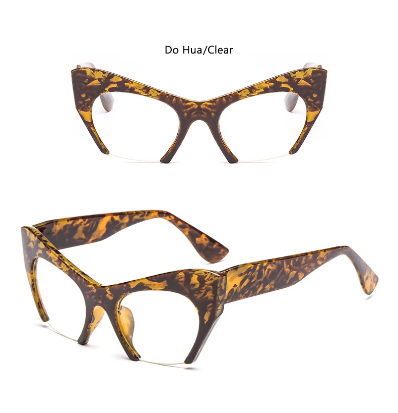Женские Зеро половина оправа для очков в стиле кошачьи глаза пластиковые черные прозрачные близорукость Nerd ретро очки оправа оптические очки
