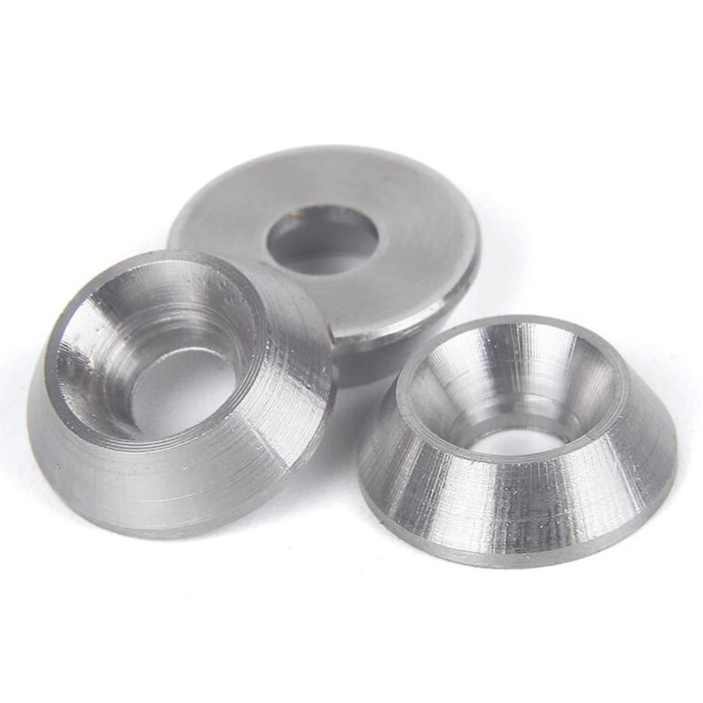 Wkooa 50 Pcs Stainless Finish Washers Countersunk Solid Joint Backup Ring For Fpv Rc Car