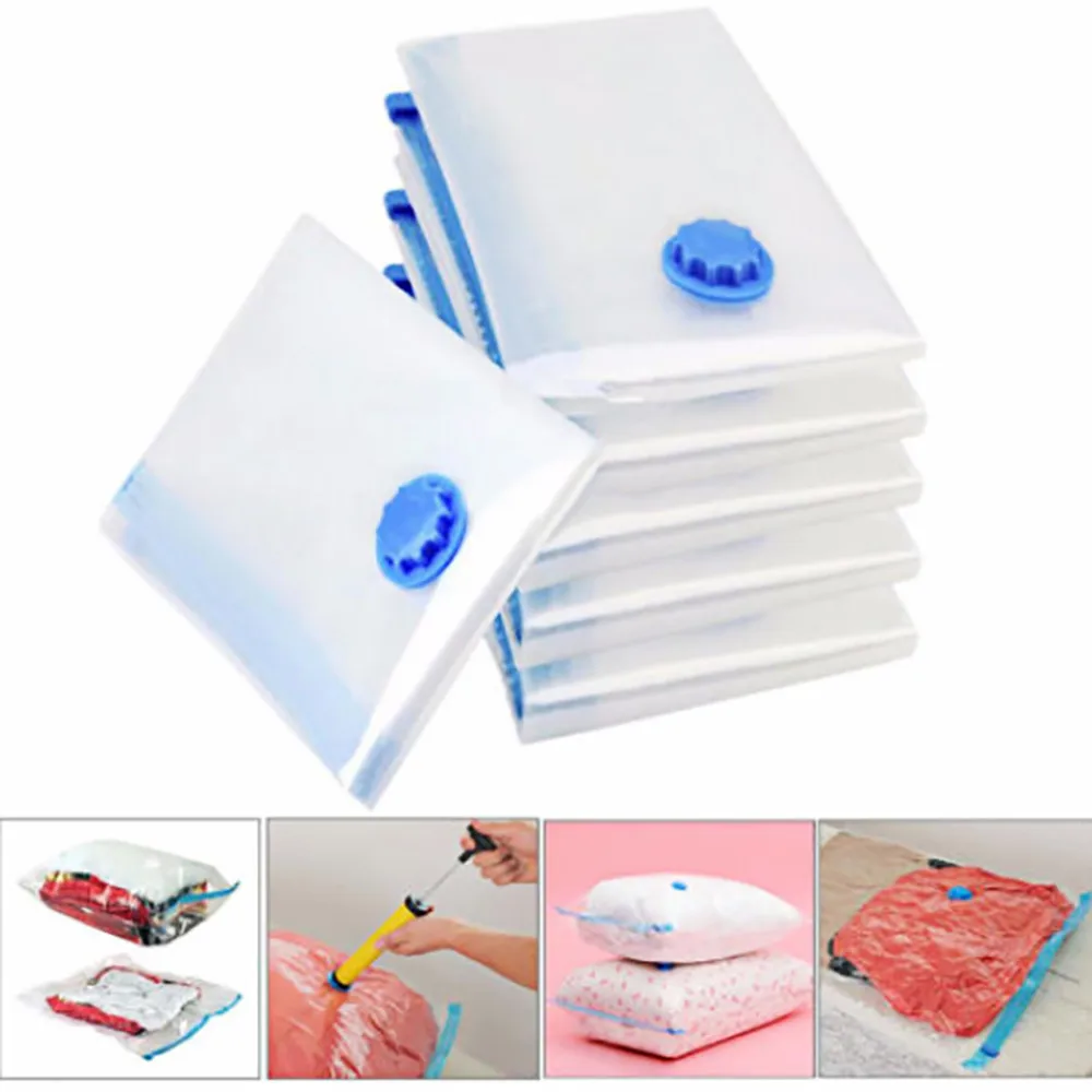

Home Vacuum Bag For Clothes Storage Bag With Valve Transparent Border Foldable Compressed Organizer Space Saving Seal Packet d1