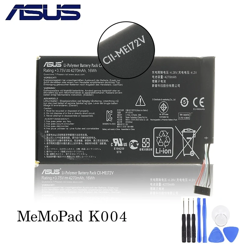 

Original ASUS C11-ME172V Tablet PC Battery For ASUS MeMoPad K0W K004 Fonepad ME371MG ME371 ME172V 4270mAh