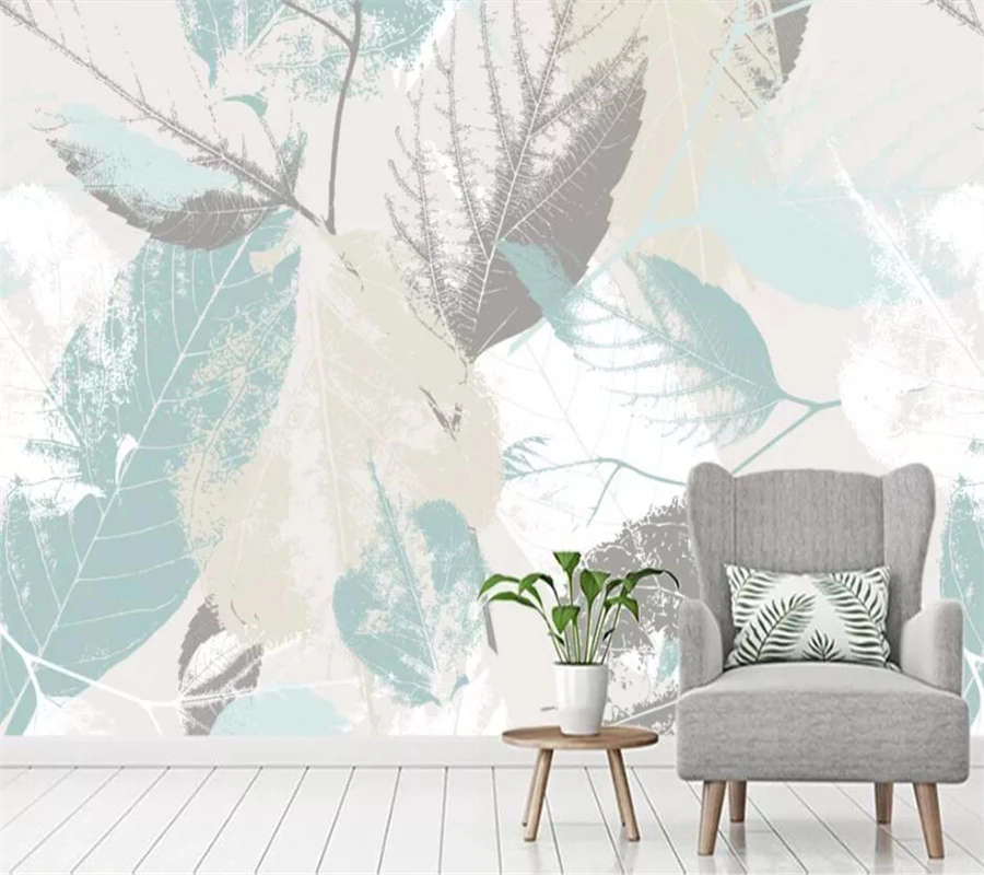 

Beibehang Custom wallpaper 3d mural Nordic modern hand-painted leaves petal living room wall papers home decor 3d papel de pared