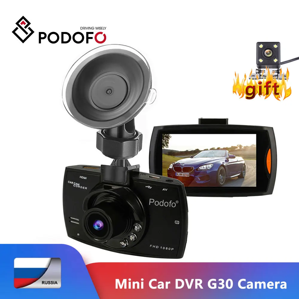 Автомобильный мини видеорегистратор Podofo G30 Full HD 1080P с датчиком движения и ночным
