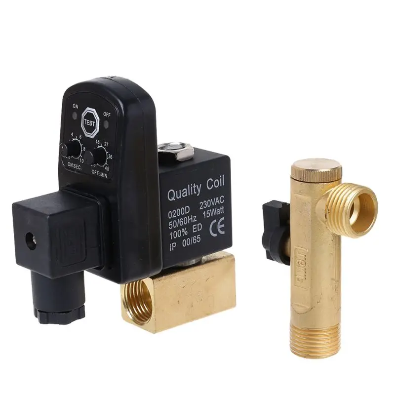 AC 220V 1/2 дюйма электронный Timed 2 Way воздушный компрессор газовый бак автоматический сливной клапан