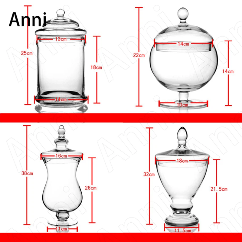 Creativity Clear Glass Bottle European Modern Transparent Crystal Candy Snacks Storage Jar with Lid Wedding Decoration Ornaments 6