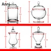 Creativity Clear Glass Bottle European Modern Transparent Crystal Candy Snacks Storage Jar with Lid Wedding Decoration Ornaments 6