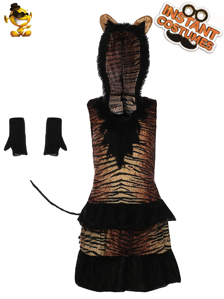 Christmas Girl's Tiger Dress Costume Masquerade Animal Mascot Tiger Dress Role Play Halloween Party Kids Girl Tiger Dress Christmas Girl's Tiger Dress Costume Masquerade Animal Mascot Tiger Dress Role Play Halloween Party Kids Girl Tiger Dress