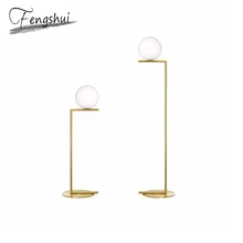 Скандинавский светодиодный шаровой торшер роскошный Глод напольный свет белый стеклянный стоящий светильник Гостиная прикроватный деко стоячие светильники Освещение