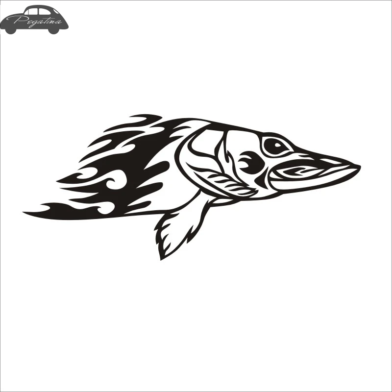 Pegatina Esox Fish Dogfish Car Decal Pike Posters Boat Decals Decor Mural Wall Sticker Angling Hooks Shop Vinyl