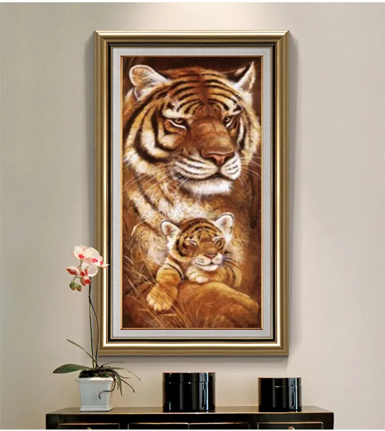 Animal Diamond Embroidery 5D DIY Diamond Painting Christmas Tiger Lion and Giraffe Cross Embroidery Full Diamond Mosaic Home Dec - Цвет: A2