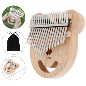 

17 Key Mahogany Bear Face Shape Thumb Piano Kalimba Mbira Tuning Hammer