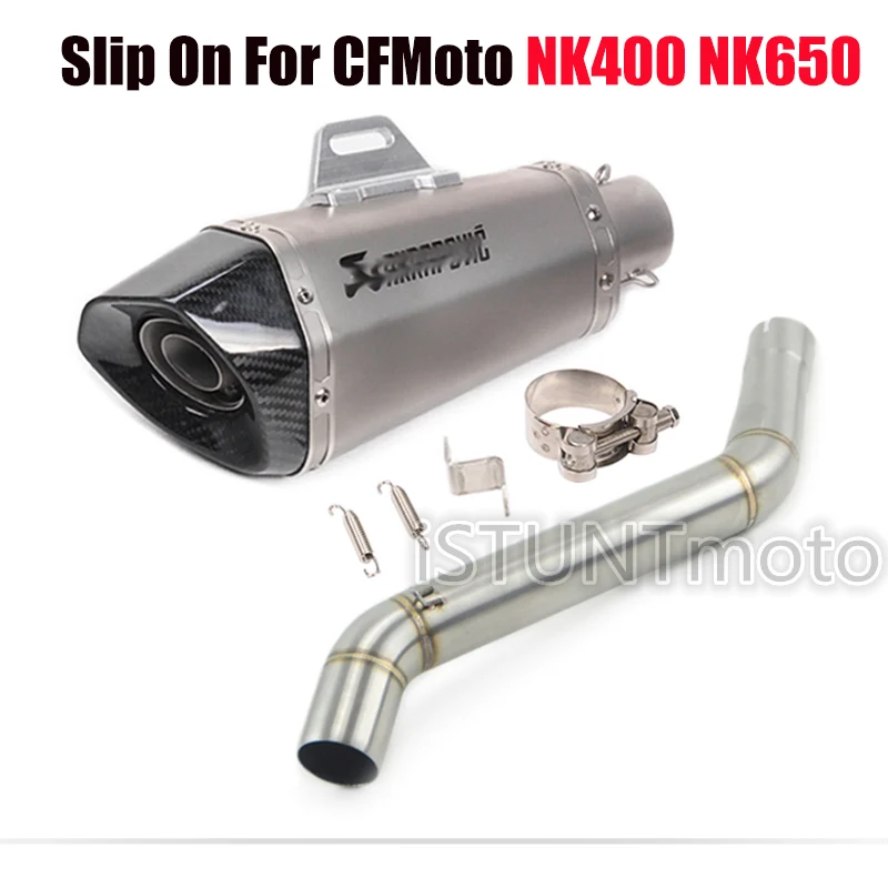 Полная выхлопная система мотоцикла Escape Модифицированная труба глушителя контактная Труба среднего соединения для CFMoto NK400 650 NK650 400NK 650NK