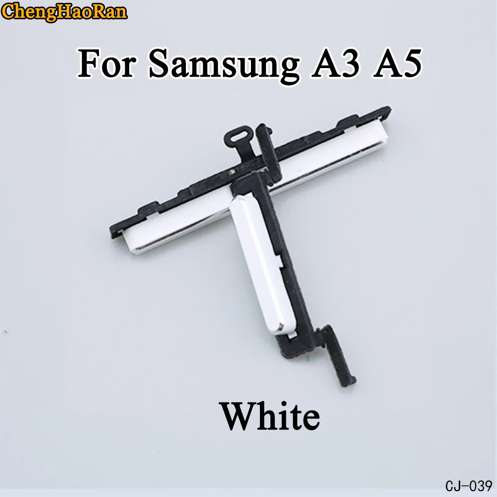 ChengHaoRan 1 Набор для Samsung Galaxy A7 A3 A5 чехол для телефона гибкий шлейф для громкость, выключение звука Кнопка сбоку запасные части для замены - Цвет: Samsung A3 A5-White