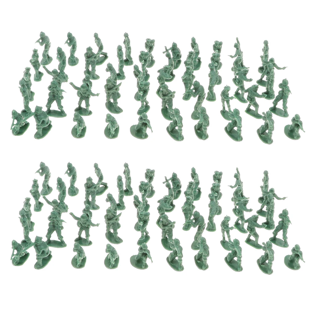 200pcs/set Military Figurines Toy, Army Soldiers Action Figures, Sand Scene Model Building Kit, Party Favors- Army Green