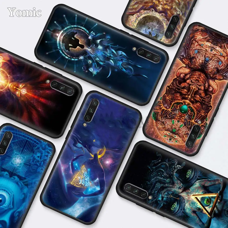 

Alien UFO Art Cool Black Silicone Cases for Xiaomi Mi A3 Lite CC9E 9T 5X 6X 8 A2 Lite A1 Play Pocophone F1 Phone Cover Shell