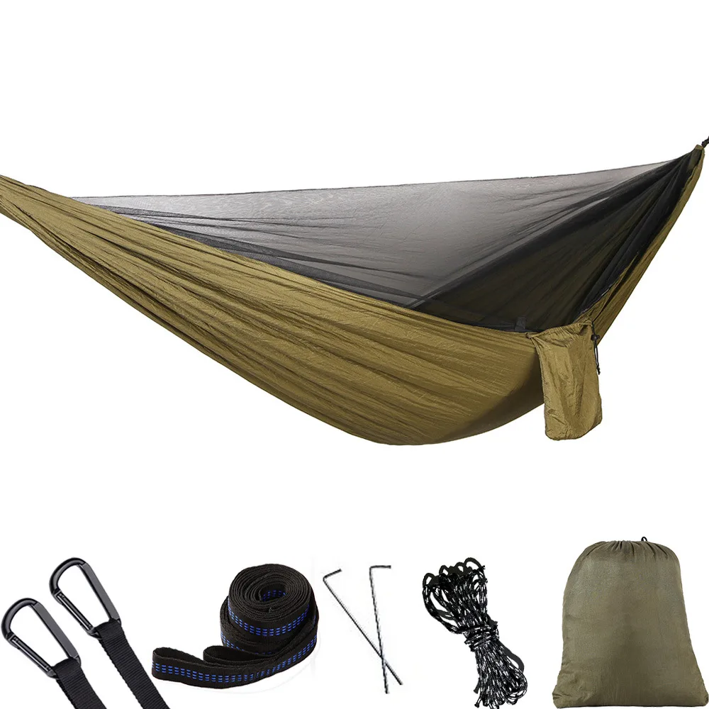 

Customizable Automatic Quickly Open Mosquito Net Hammock Nylon Parachute Cloth Camping Single Person Double Outdoor Hammock