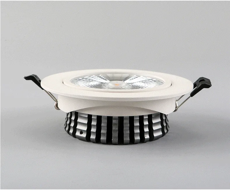 Dimmable 7 Вт 10 Вт 15 Вт COB светодиодный светильник встраиваемый потолочный Точечный светильник круглой формы драйвер включен AC85-265V для внутреннего освещения