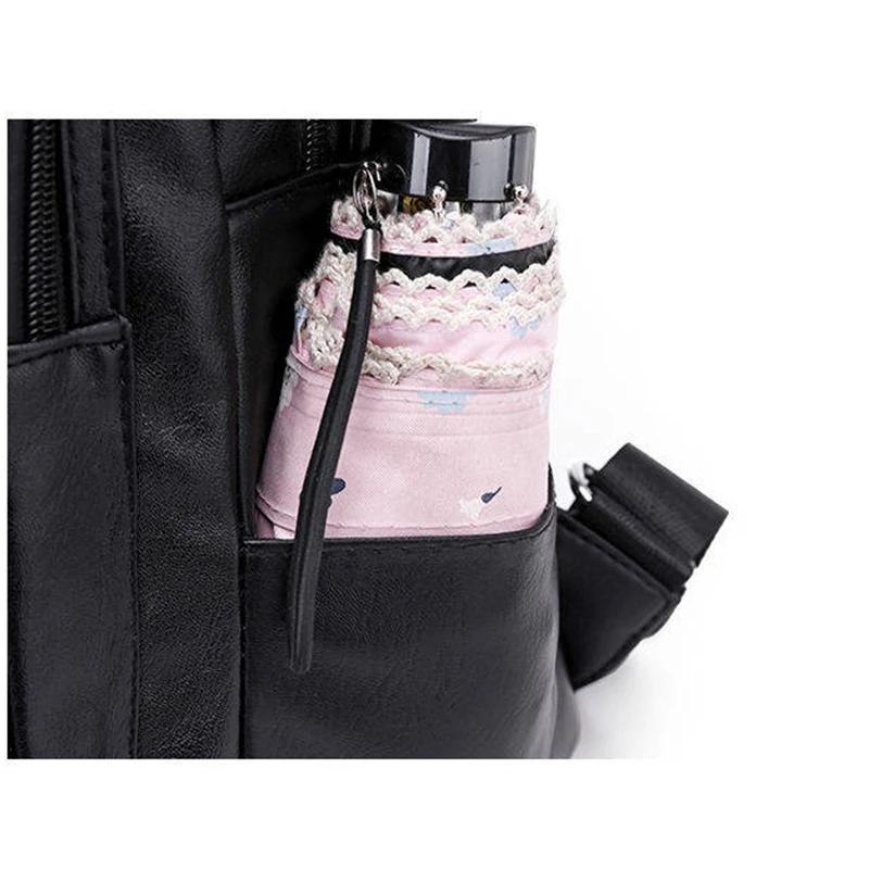 Рюкзак с кисточкой и кольцом из искусственной кожи, женские рюкзаки для девочек-подростков, молодежный рюкзак, маленький черный рюкзак для подростков, рюкзак для отдыха