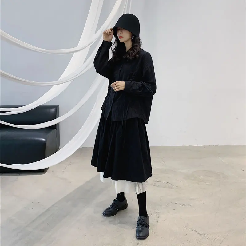 XITAO, двухслойные юбки с соединением, женская мода, Harajuku стиль, утолщенная юбка, миноритарная дикая Осенняя зимняя одежда для женщин, DMY1196