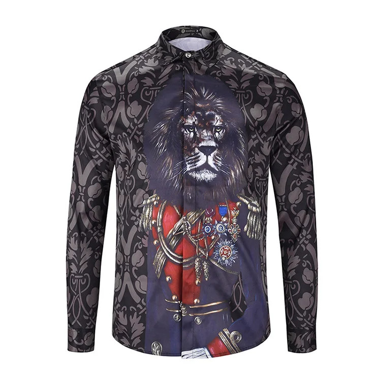 men gold shirt13 3D принт, мужские цветные радужные рубашки, крутые хипстерские Роскошные нарядные рубашки, Chemise Homme, новая модная уличная одежда, camisa masculina - Цвет: men gold shirt13